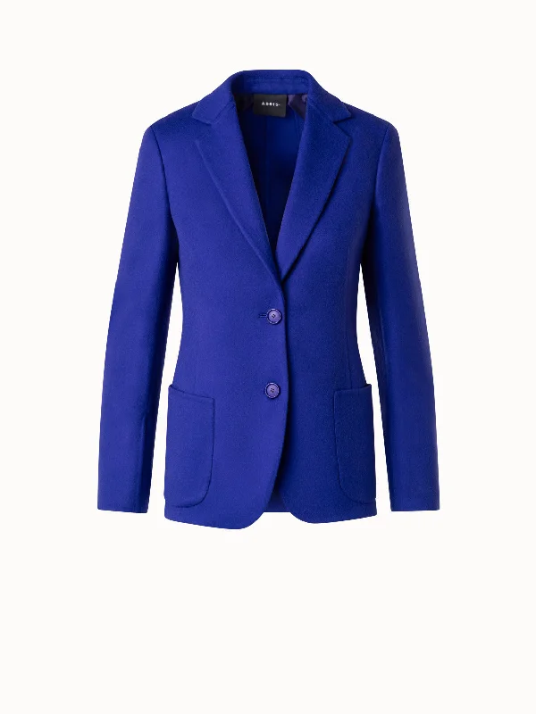 Single Breasted Cashmere Blazer Plus Size Women's Coat