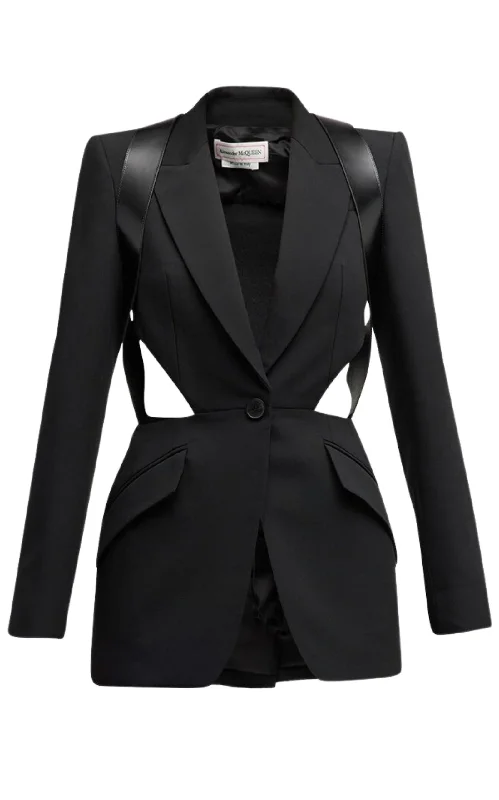 Single-Breasted Slashed Blazer Women's Trendy Blazer