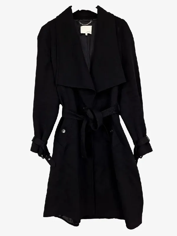 Sportscraft Single Breasted Tailored Trench Coat Size 18 Trendy Black Trench Coat