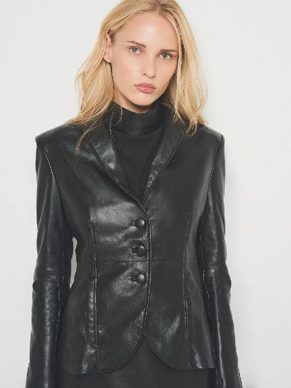 DENISE TAILORED RECYCLED LEATHER BLAZER Women's Elegant Suit