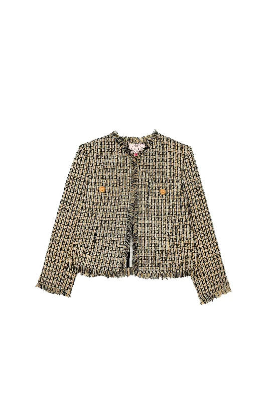 The Everyday Blazer - Black & Blush Tweed Women's Simple Blazer