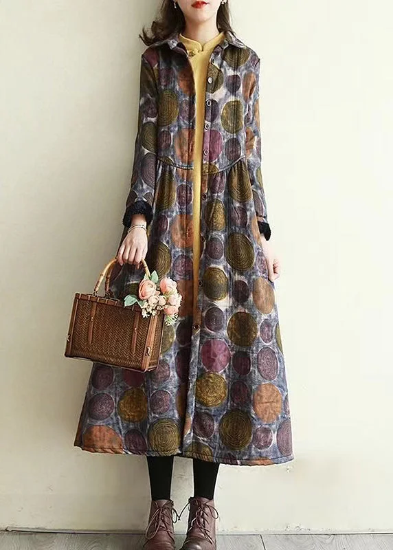 Women Blue Peter Pan Collar Pockets Print Warm Fleece Trench Winter Sleek Black Double-Breasted Trench Women Blue Peter Pan Collar Pockets Print Warm Fleece Trench Winter Sleek Black Double-Breasted Trench