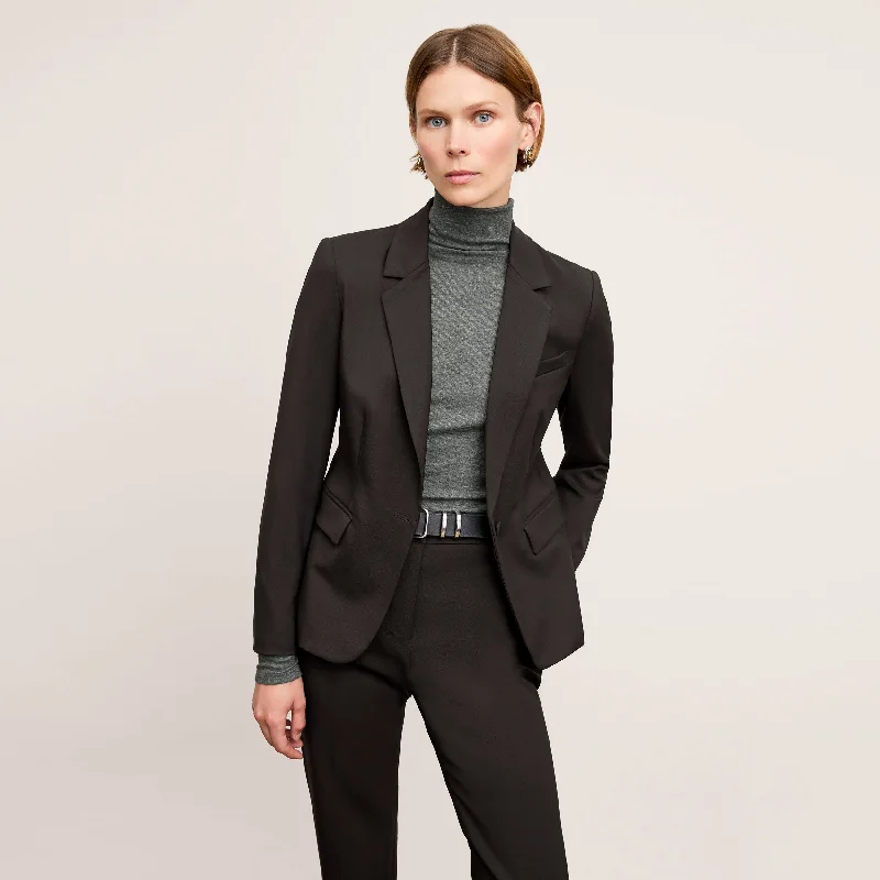 Yasmine Blazer - Wool Twill :: Black Women's Vacation Suit