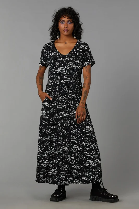 Cloudy Nights Goth Dress Tunics Stylish modern