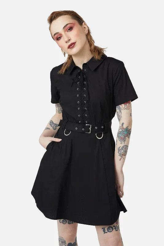 Collar Punk Dress Tunics Versatile stylish