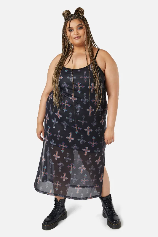Curve Hope Had Died Mesh Dress Tunics Seasonal trendy