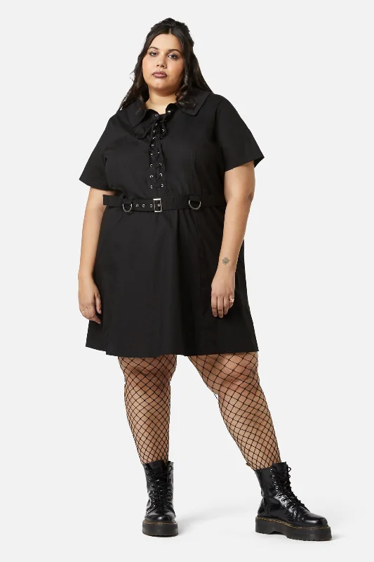 Curve Metal Collar Tip Punk Dress Tunics Luxurious high-end