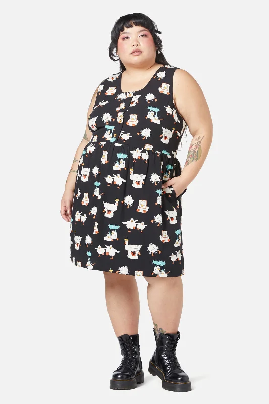 Curve Puddle Duck Dress Tunics Party sparkling