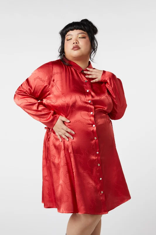 Curve Under Sentence Satin Dress Tunics Vintage classic