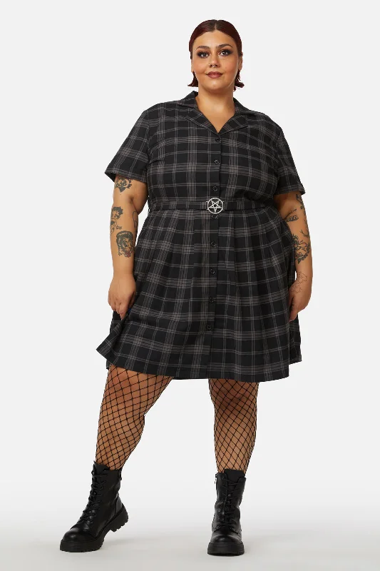 Curve Victoria Tartan Pleated Dress Tunics Canvas sturdy