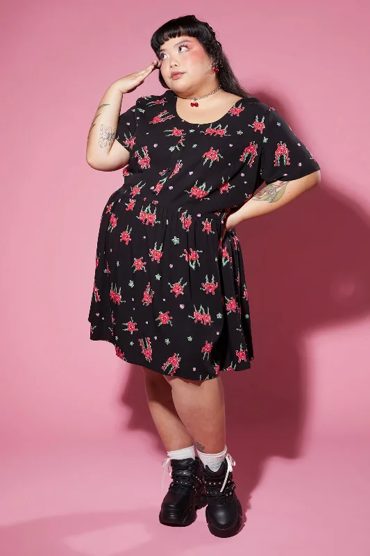 Curve Cheeky Cherries Printed Dress Tunics Solid Classic