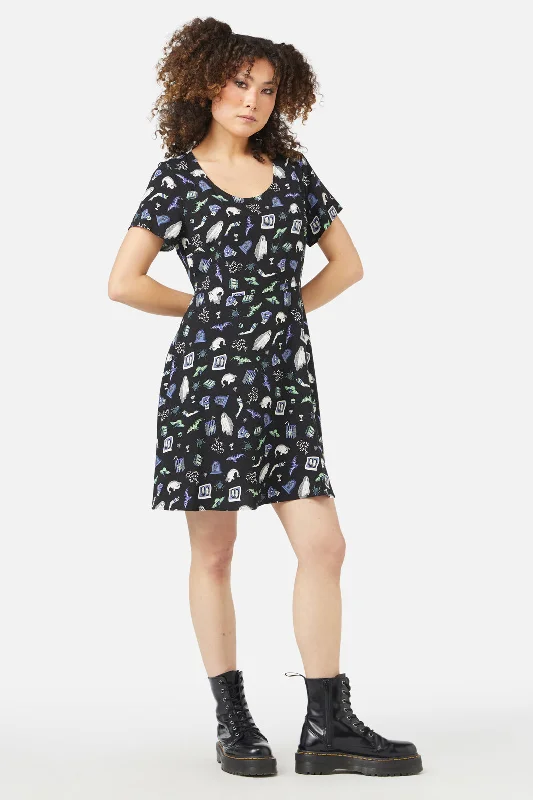 Goth Motif Dress Tunics Trendy modern