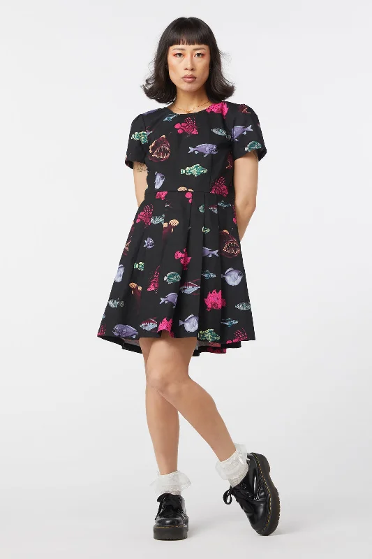 Deep Sea Pleated Dress Tunics Velvet soft