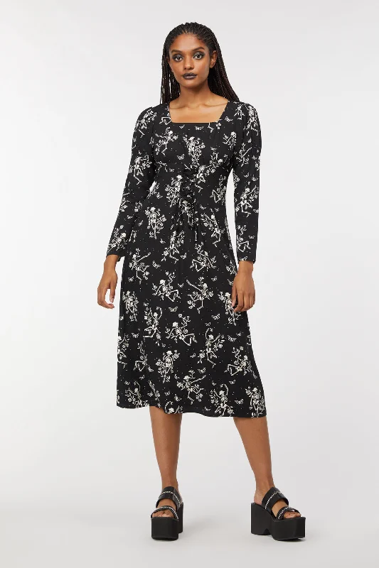 Garden Skelly Dress Shift Classic Vintage