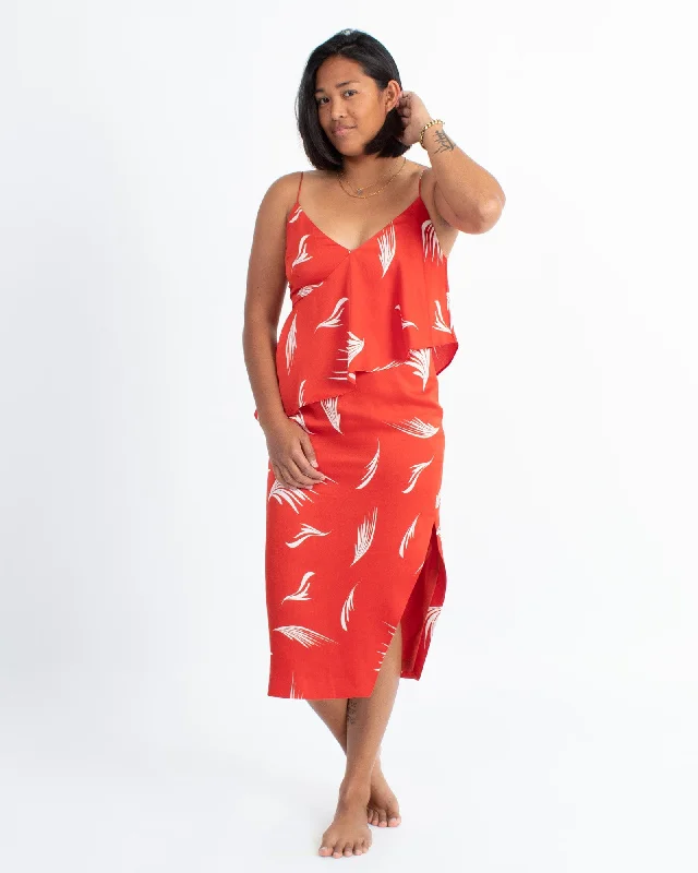 Printed Red Dress Tunics Custom made