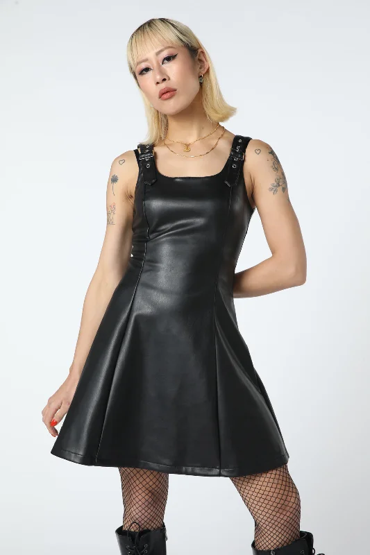 Runaways PU Strap Dress Tunics Stylish elegant