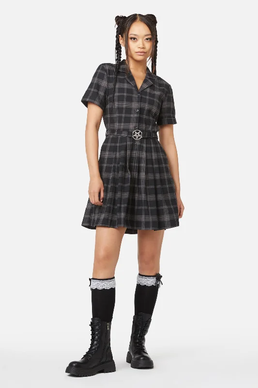 Victoria Tartan Pleated Dress Tunics Winter warm