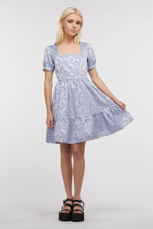 Everlasting Brocade Dress Tunics Solid Classic