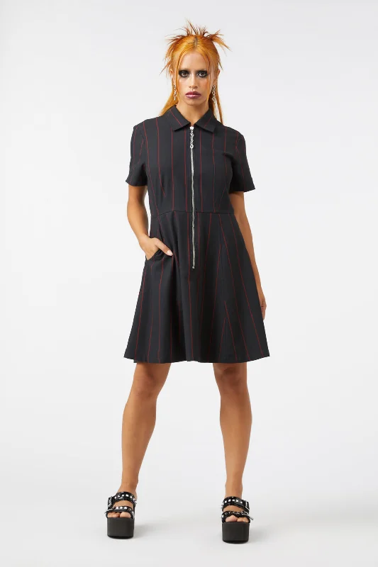 Impossible Things Pin Stripe Dress sweetheart Neckline Romantic