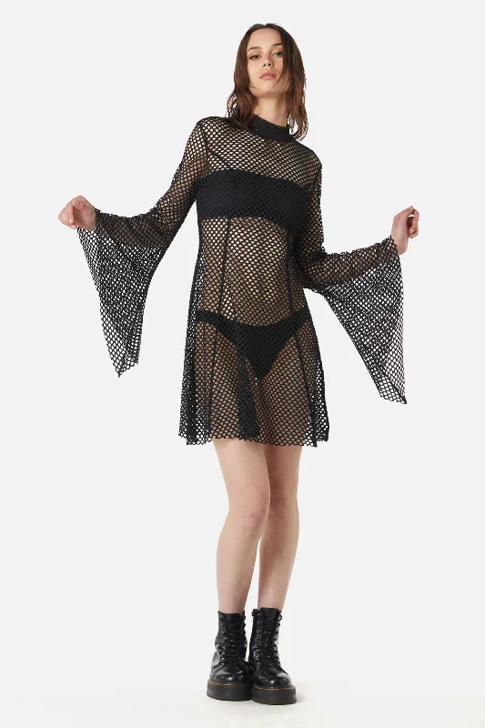 Industrial Hybrid Mesh Dress Tunics Versatile functional