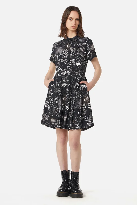 Lover's Departure Printed Dress Tunics Business professional