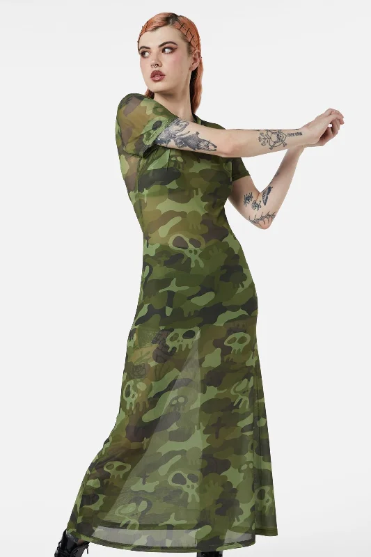 Nook Of The Garden Camo Mesh Dress Tunics Cozy comfortable