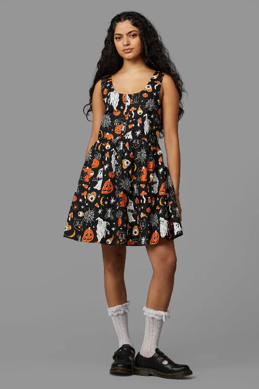 Spooky Season Dress Maxi Flowy Bohemian