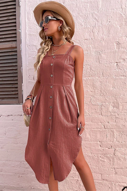 Straps Hi-Low Long Summer Dress Pencil Office Professional