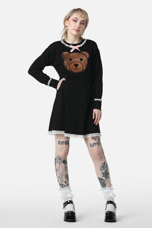 Teddy Lace Jersey Dress Tunics Mesh breathable