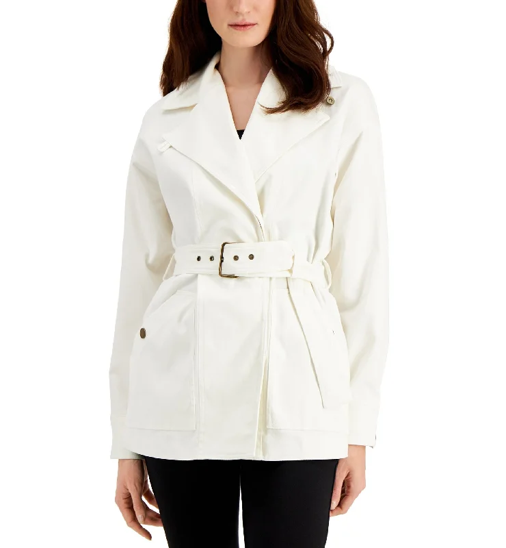 INC International Concepts Dropped Shoulder Trench Coat Comfortable Beige Trench Coat