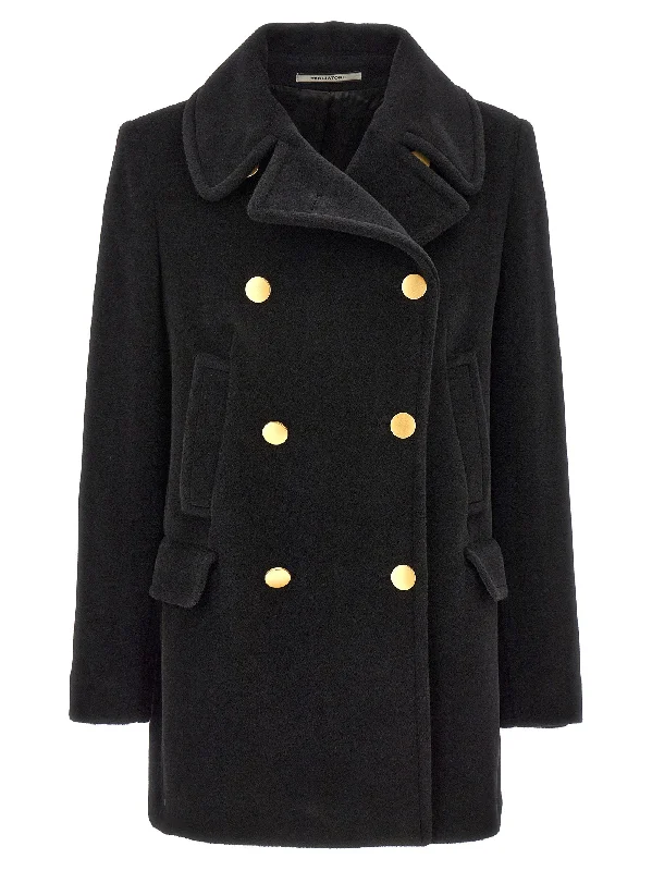 Double-breasted Coat Striped Polka Dot Solid