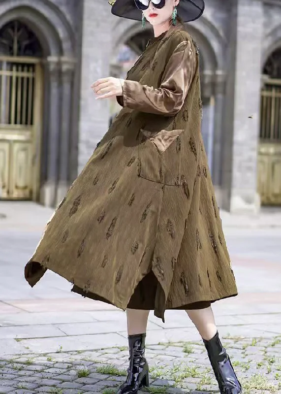 Italian Khaki V Neck Pockets Patchwork Trench Coat Spring Cape Coat Herringbone Coat Tweed Coat Italian Khaki V Neck Pockets Patchwork Trench Coat Spring Cape Coat Herringbone Coat Tweed Coat