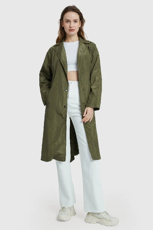 Lightweight Lapel Trench Chic Wool Blend Trench
