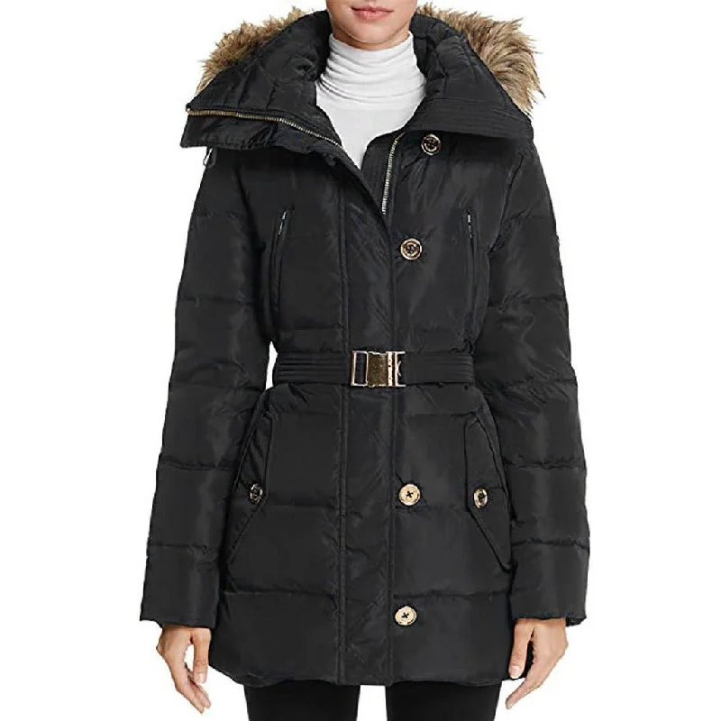 MICHAEL Michael Kors Women's Mid-Length Down Coat with Zip-Out Hood