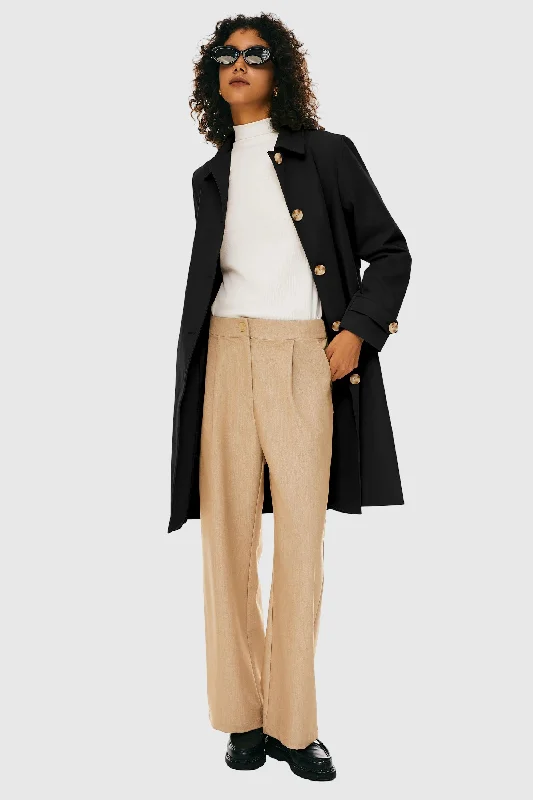 Single-Breasted Trench Trendy Cotton Trench Coat