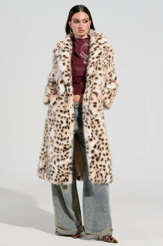 ONE OF ONE FAUX FUR TRENCH Stylish Faux-Fur Trench Coat