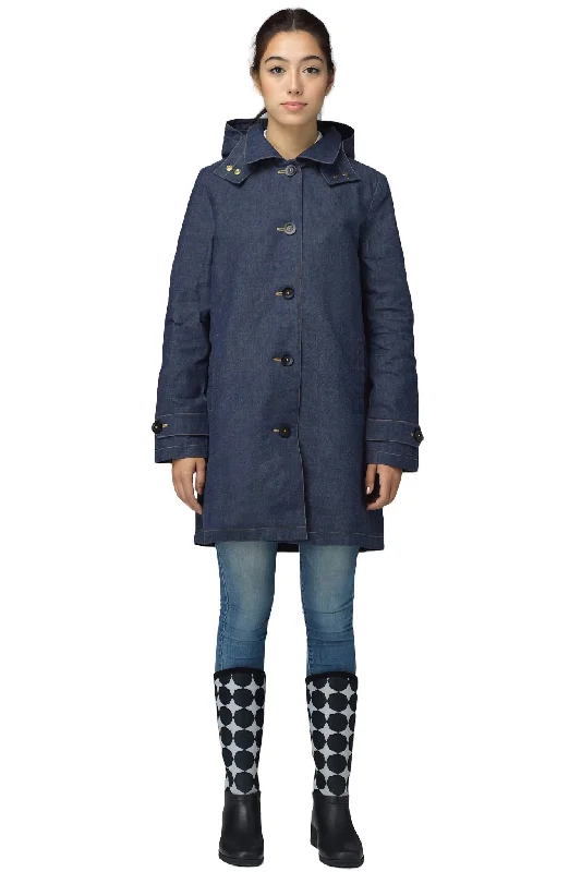 Queen Anne Trench | Waxed Denim Comfortable Casual Wool Trench