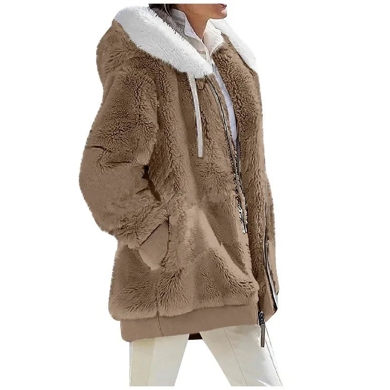 Women's Coat Casual Hooded Zipper Off-the-Shoulder Jacket Double-Breasted Coat Single-Breasted Coat Women's Coat Casual Hooded Zipper Off-the-Shoulder Jacket Double-Breasted Coat Single-Breasted Coat
