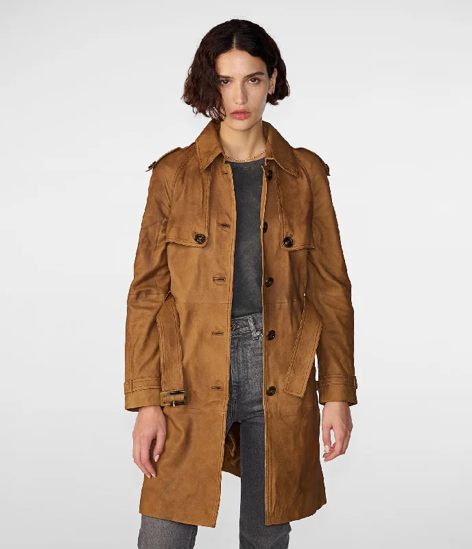Mary Long Single Breasted Trench Fashionable Tartan Trench Coat