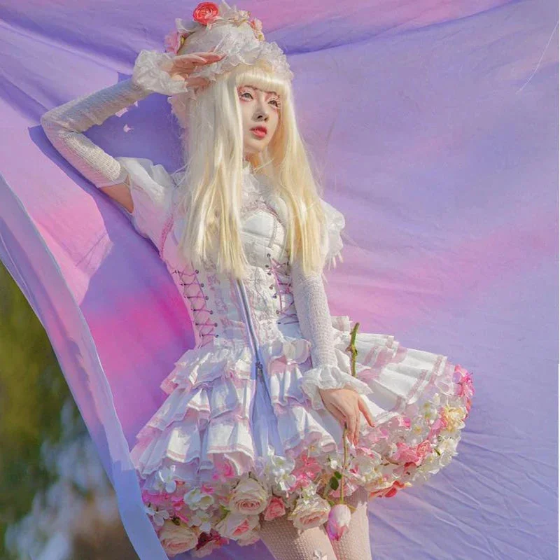 Floral Bouquet Petticoat Bolero Crop Top Camisole
