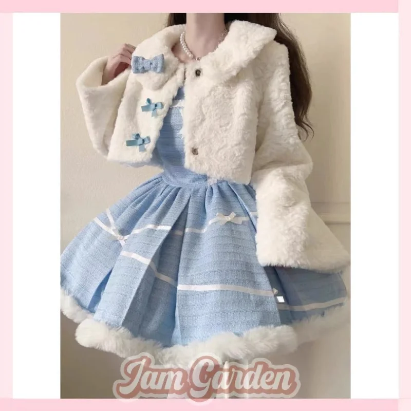 Lolita Suit Elegant Daily Plush Coat Jsk Autumn And Winter Suit Rayon Velvet Corduroy Lolita Suit Elegant Daily Plush Coat Jsk Autumn And Winter Suit Rayon Velvet Corduroy
