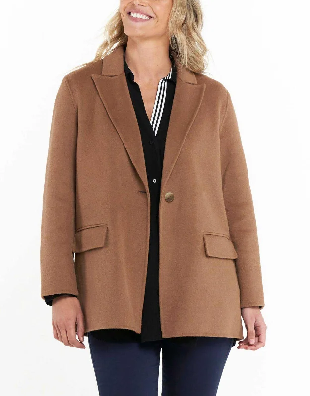 Amsterdam Coat - Biscuit Jersey Tulle Batik