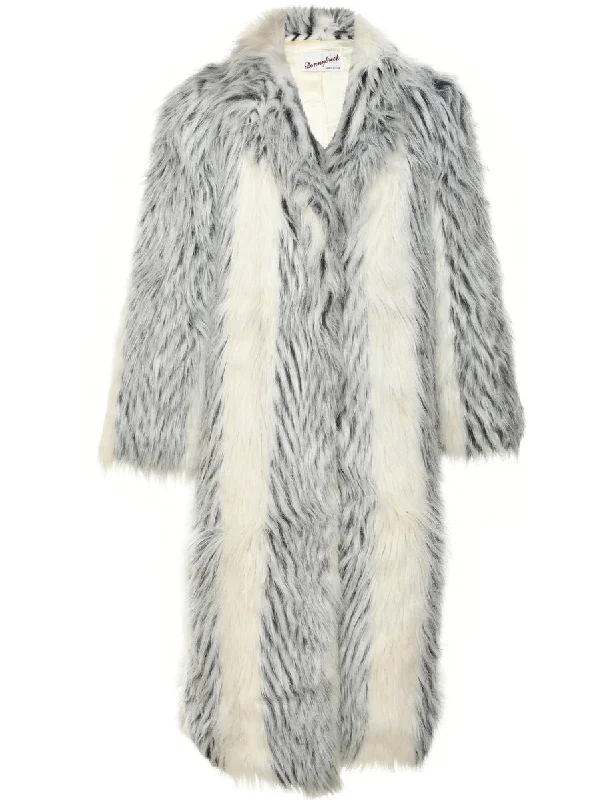 Animal Print Faux Fur Coat - M Appliqued Beaded Sequined