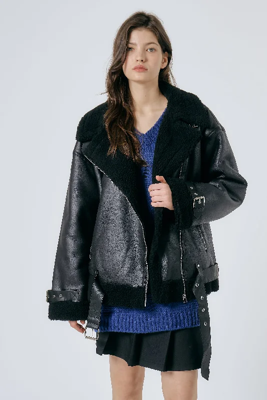 Celina Shearling Aviator Coat Plaid Tartan Floral