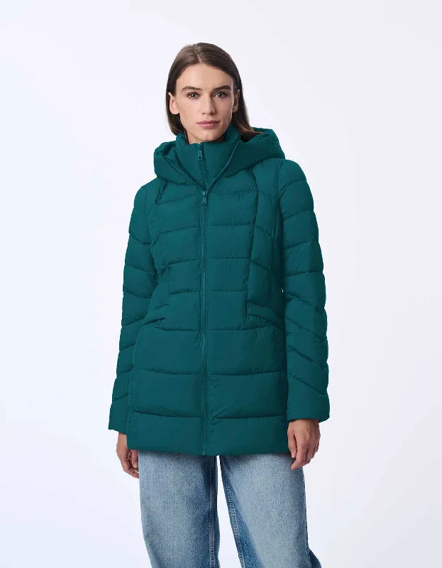 Cosmic Puffer Coat Chenille Brocade Lace