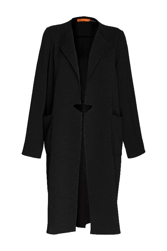 Duster Coat - Black 8665 Down Puffer Quilted