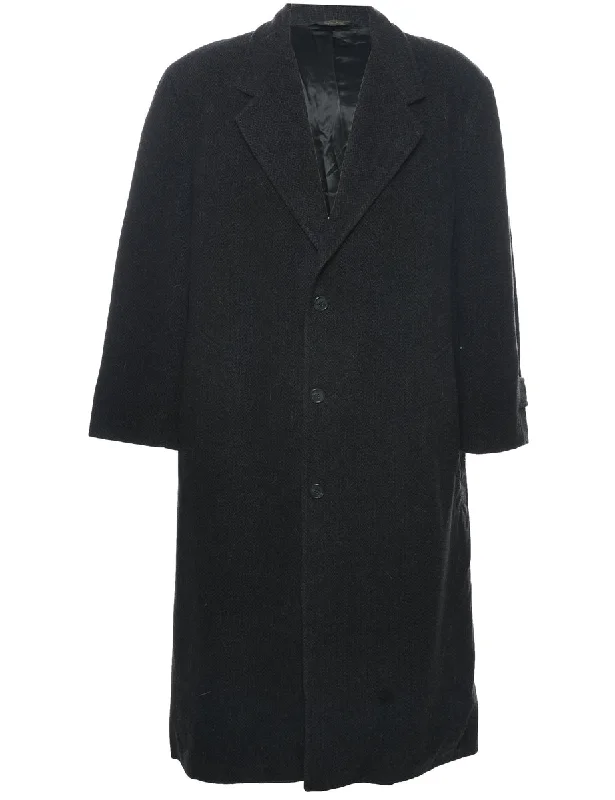 Herringbone Tweed Wool Coat - L Houndstooth Coat Plaid Coat Tartan Coat