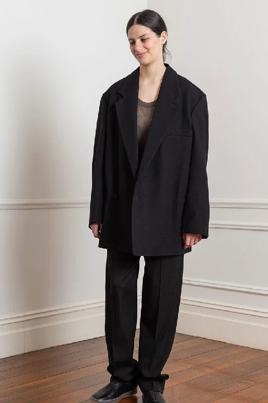 Short Maxi Double Breasted Coat - Black Bolero Crop Top Camisole