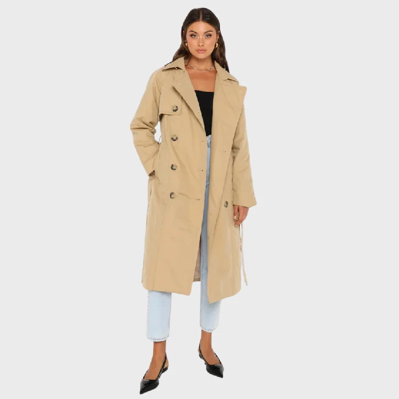 JOHANSEN TRENCH | CAMEL Trendy Oversized Trench Coat