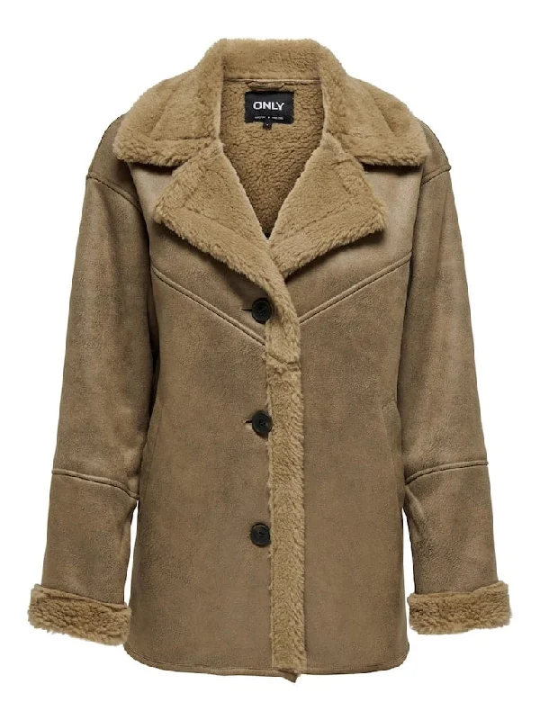 Ylva Bonded Collar Coat Cuffed Rolled Raglan